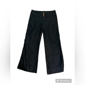 Seven7 Dark Blue Flare Leg Linen Pants Women’s  size 32